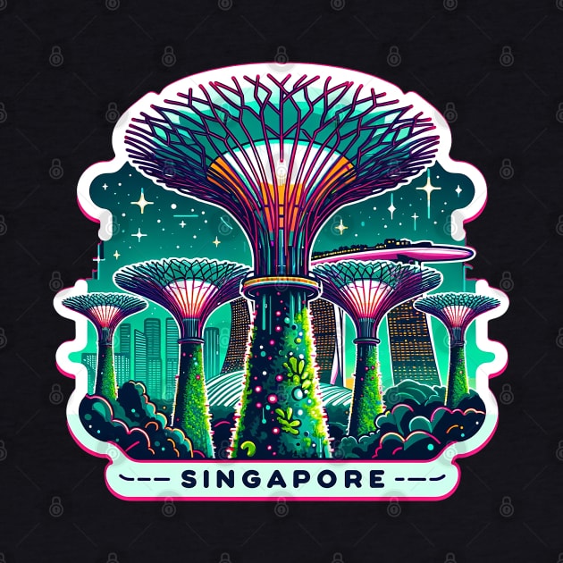 Sticker Singapore Supertree Glow by POD24